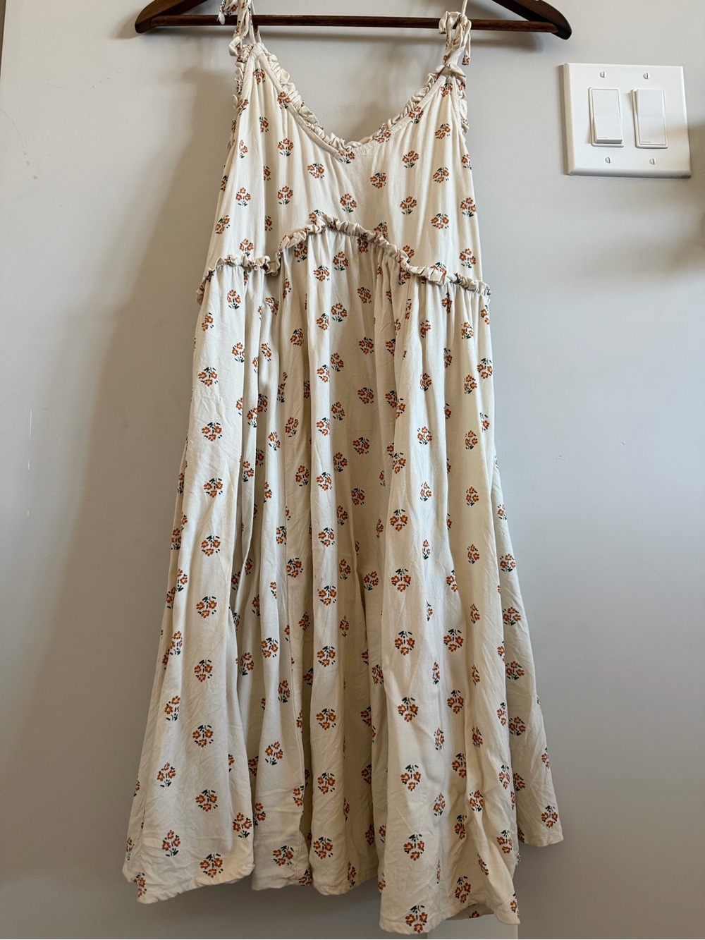 Patrons of Peace Cream Floral Tie-Shoulder Mini Dress - Picture 10 of 10